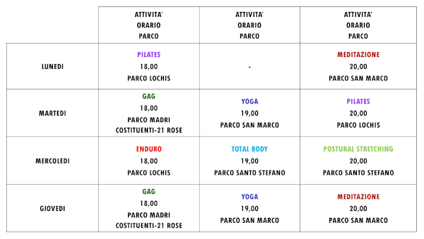 calendario corsi